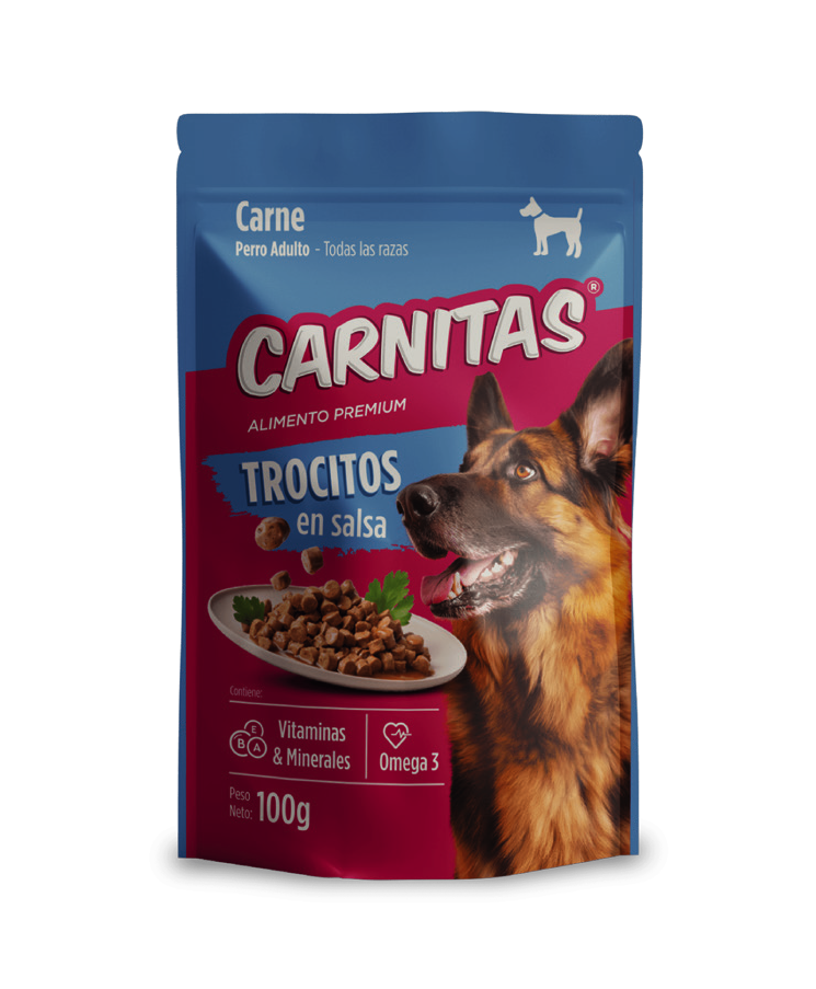 Trocitos en salsa perro. Carne