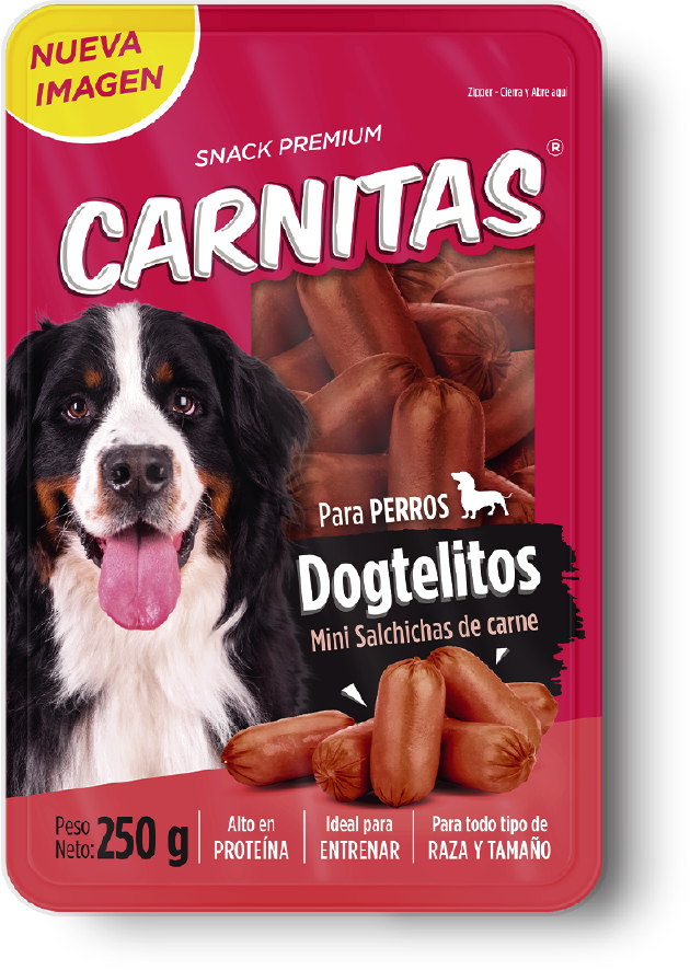 Snack de carne en forma de salchicha.